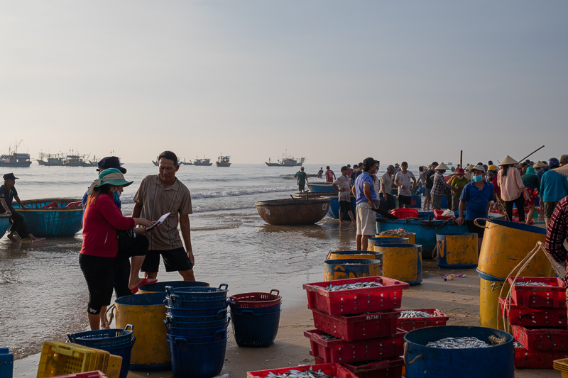 Tam Tien魚市場の写真撮影